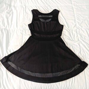 Sheer Cutout Little Black Dress, XL